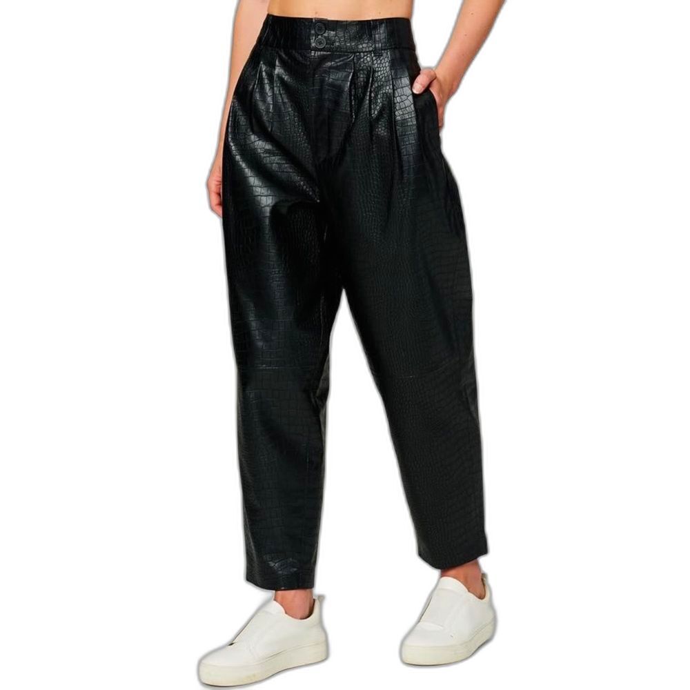 [BLANKNYC] Womens Vegan Leather Crocodile Print Pant